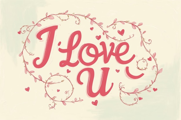 Photo creative i love u image with sweet message