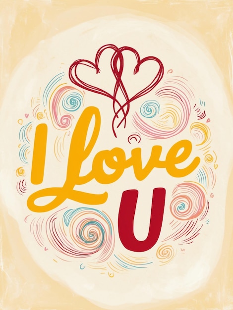 Photo creative i love u image with sweet message