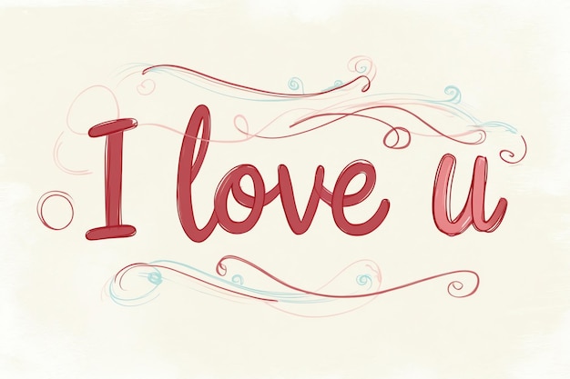 Photo creative i love u image with sweet message