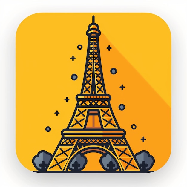 Creative icon design of Eiffel tower