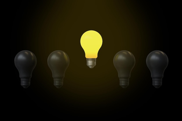 Creative Idea and Innovation Lightbulb 3d Rendering