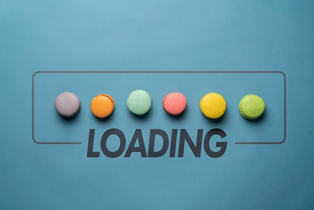 A creative idea of set of macaroons inside the loading bar