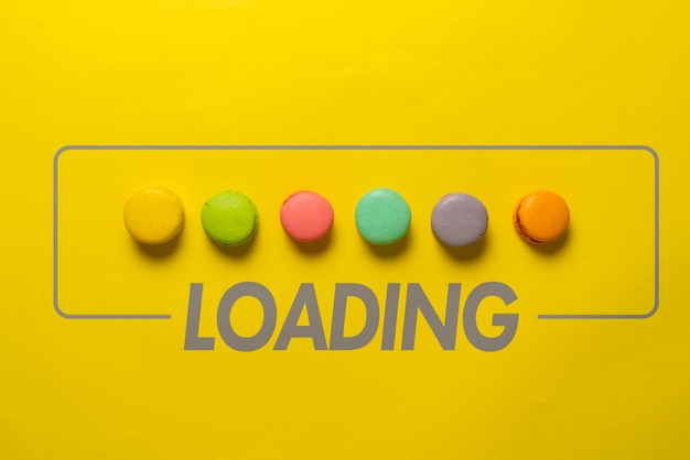 A creative idea of set of macaroons inside the loading bar