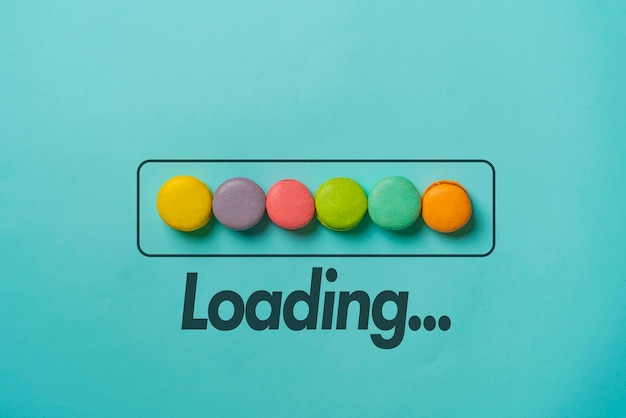 A creative idea of set of macaroons inside the loading bar