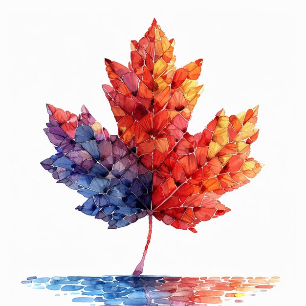 Creative illustration of a Canadian maple leaf