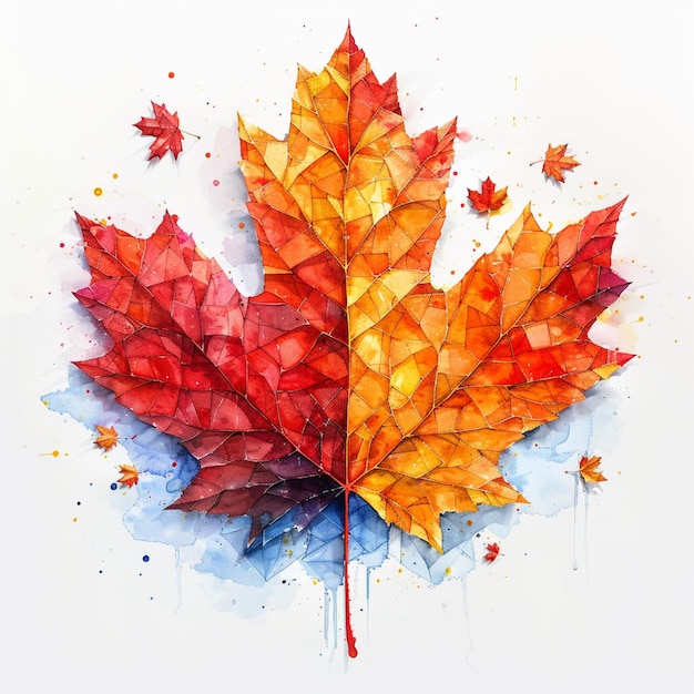 Creative illustration of a Canadian maple leaf