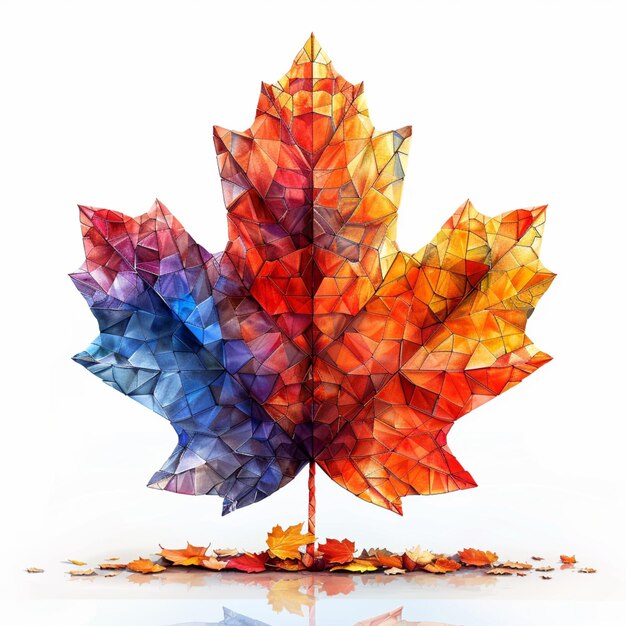 Creative illustration of a Canadian maple leaf