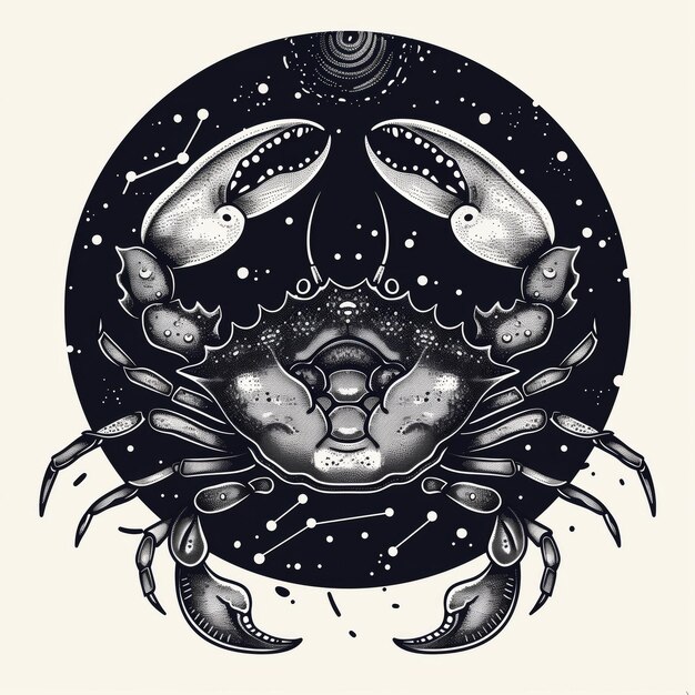 Photo creative illustration of the cancer zodiac sign