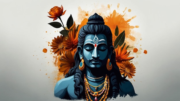 creative illustration of damru with lord shiva maha shivratri indian religious festival banner soci