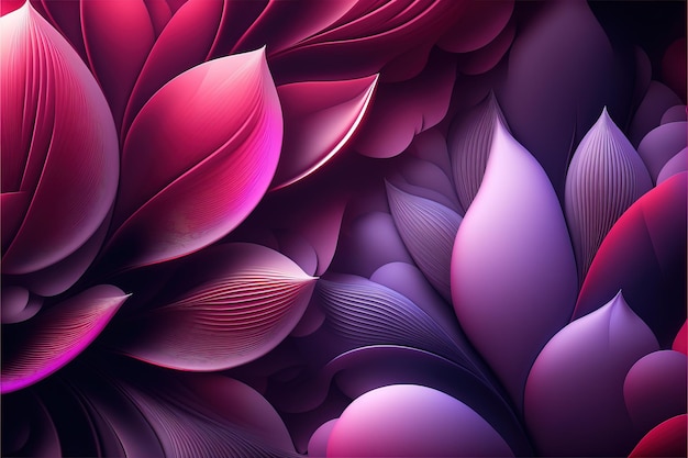 Creative illustration made of flowers and petals Floral Generative Decorative Design