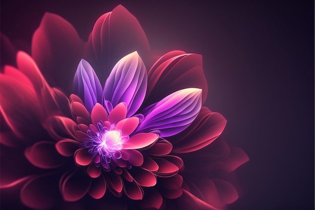 Creative illustration made of flowers and petals Floral Generative Decorative Design