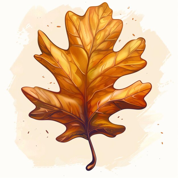 Creative illustration of an oak leaf