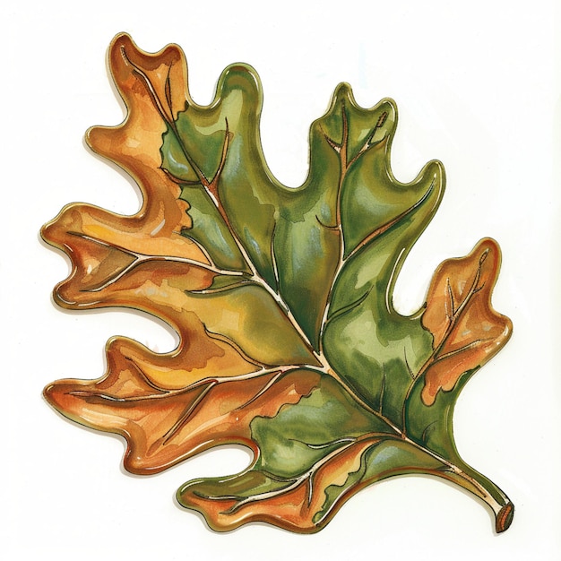 Photo creative illustration of an oak leaf