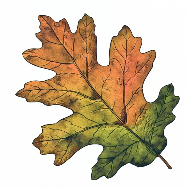 Photo creative illustration of an oak leaf