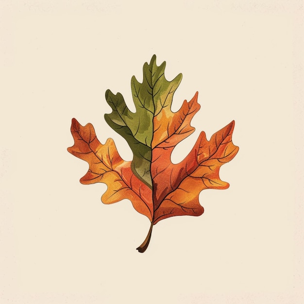 Photo creative illustration of an oak leaf