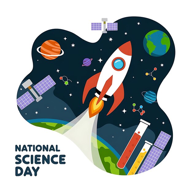 Photo creative illustrations celebrating world science day and national science day