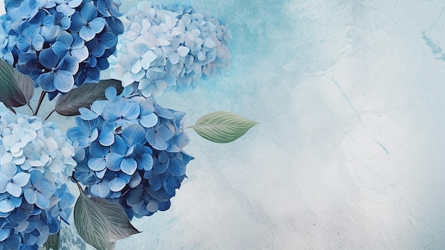 Creative image of pastel blue and pink hydrangea flower Generative AI