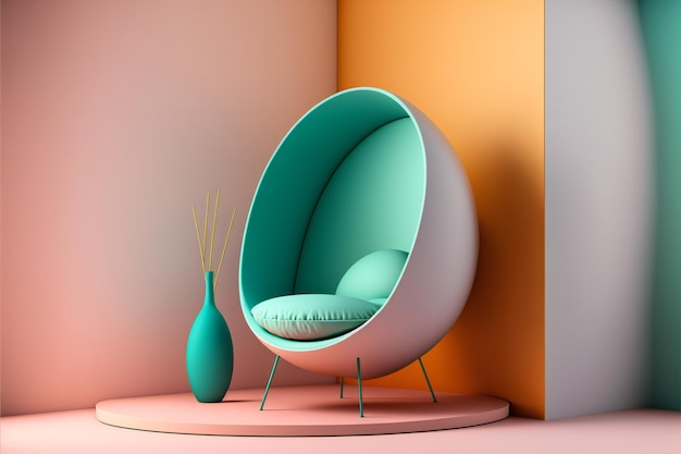 Creative interior chair design creative digital illustration painting