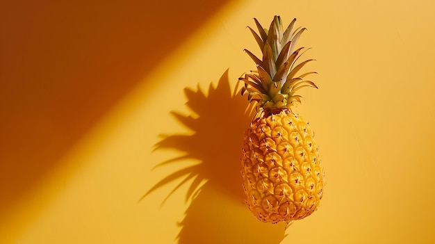 Creative layout made of pineapple Flat lay Food concept Generative AI