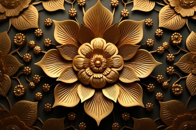 Creative luxury mandala background with golden