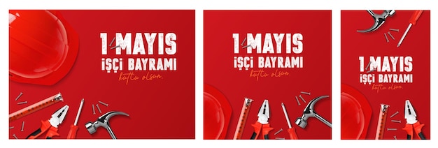 Creative May 1st labor and solidarity day card illustration. (Turkish 1 mays emek ve dayanma gunu)