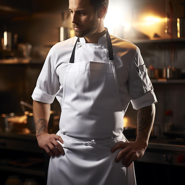 Creative Mockup of a Chef Apron in a Contemporary Culinary School Cap uniform collection design