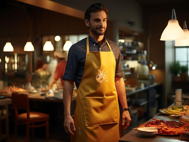 Creative Mockup of a Chef Apron in a Contemporary Fusion Restaurant S uniform collection design