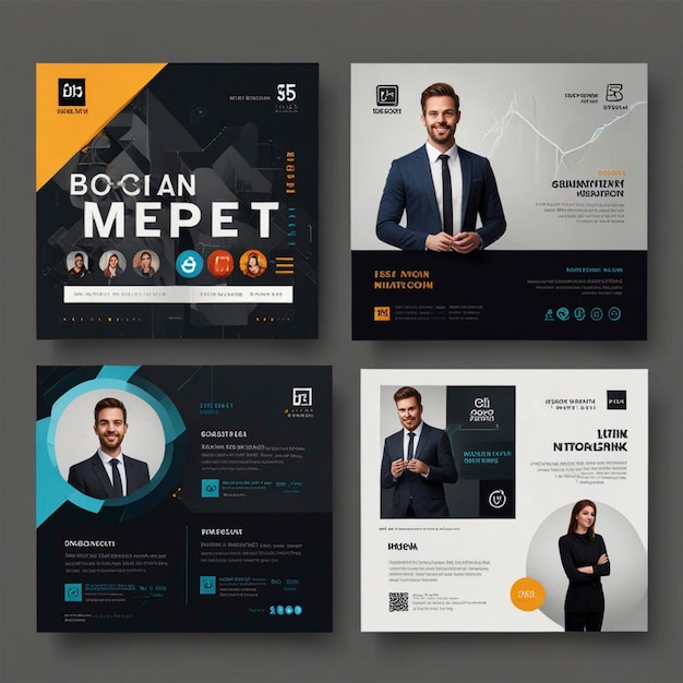 Creative modern business social media post design template