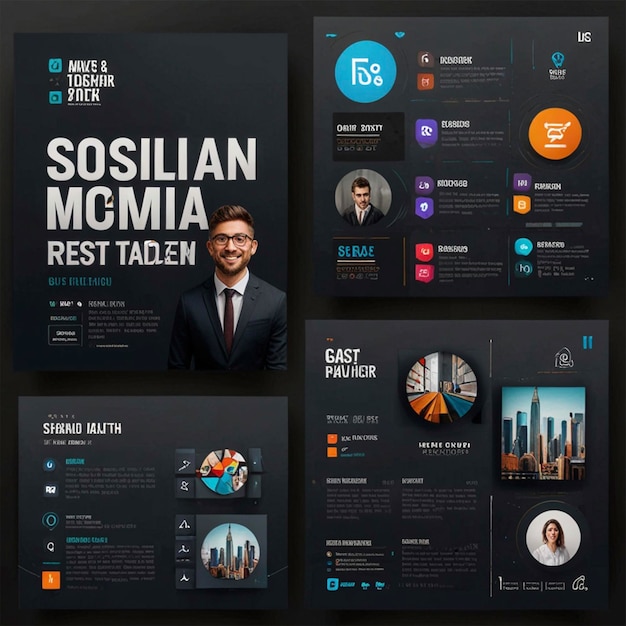 Creative modern business social media post design template