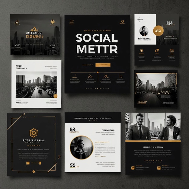 Creative modern business social media post design template