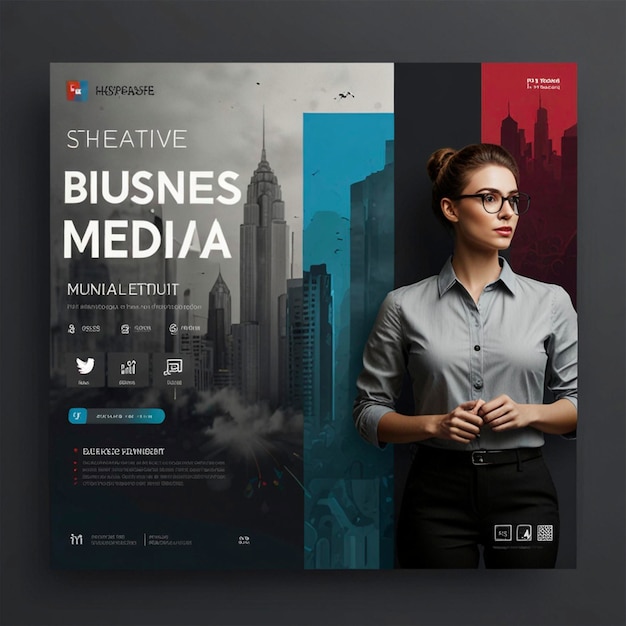 Creative modern business social media post design template