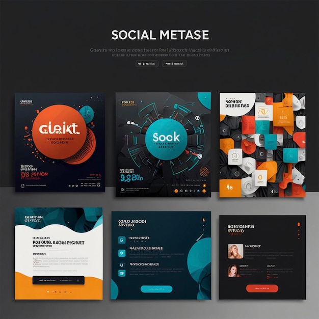 Photo creative modern business social media post design template