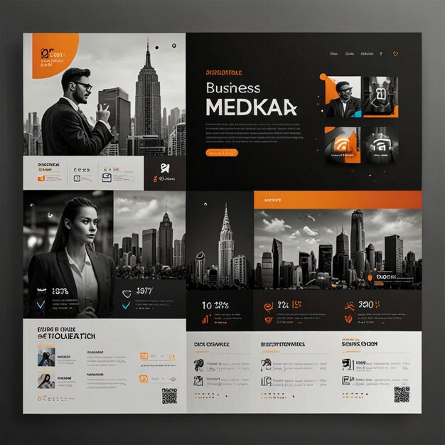 Creative modern business social media post design template