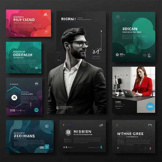 Creative modern business social media post design template