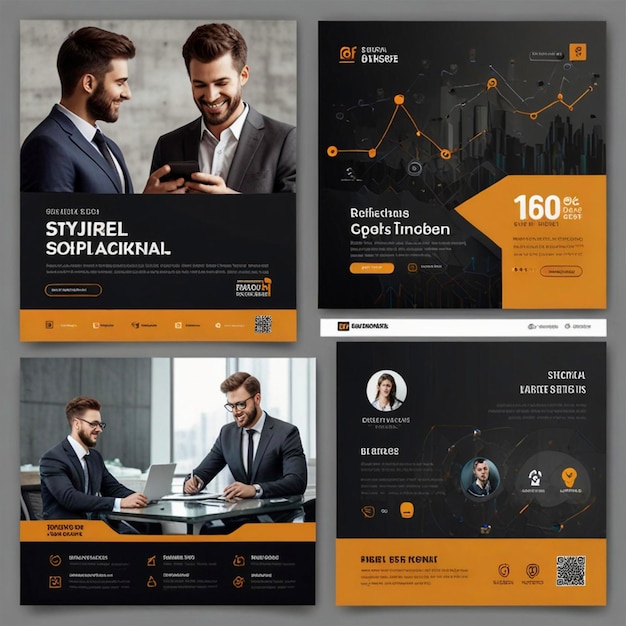 Creative modern business social media post design template