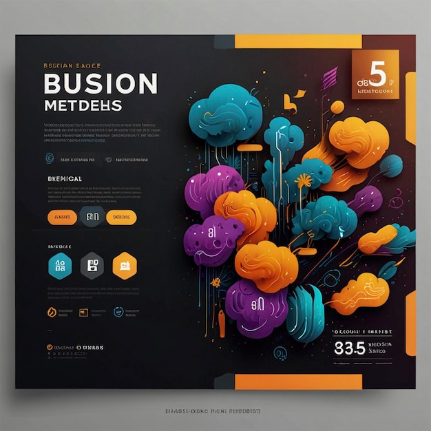 Photo creative modern business social media post design template