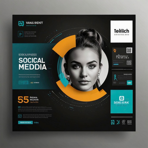 Creative modern business social media post design template