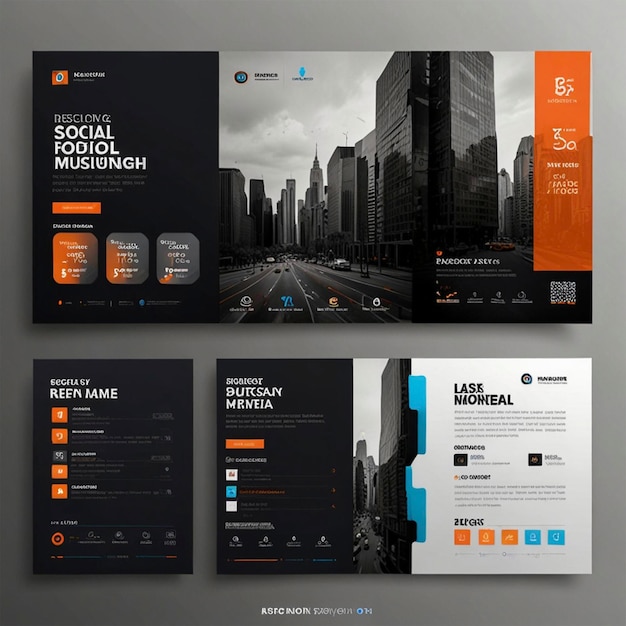 Photo creative modern business social media post design template