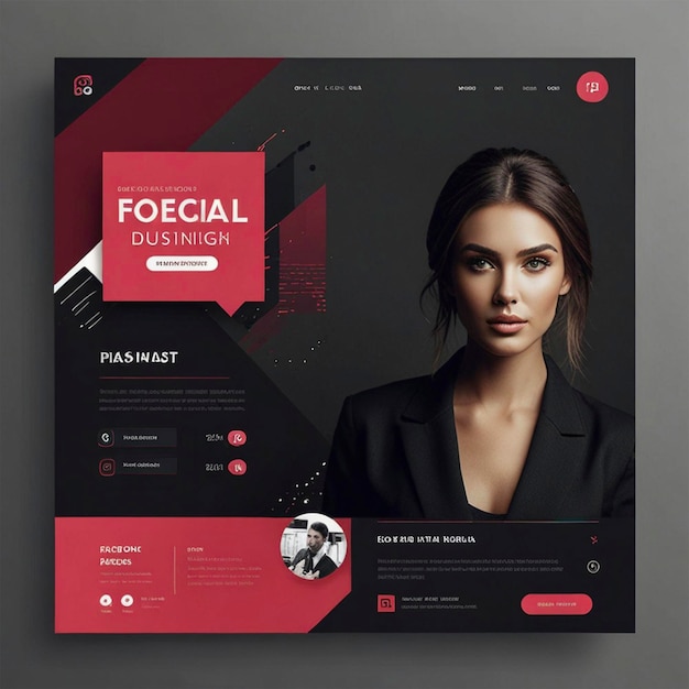 Creative modern business social media post design template