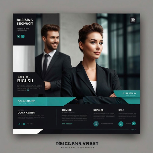 Photo creative modern business social media post design template