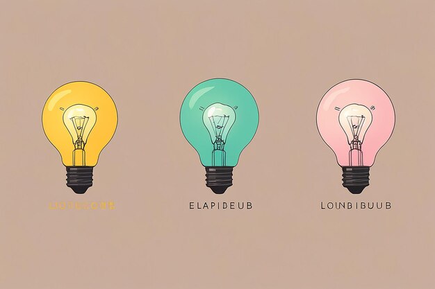 Creative Modern Lightbulb Lamp Logo Inspiration