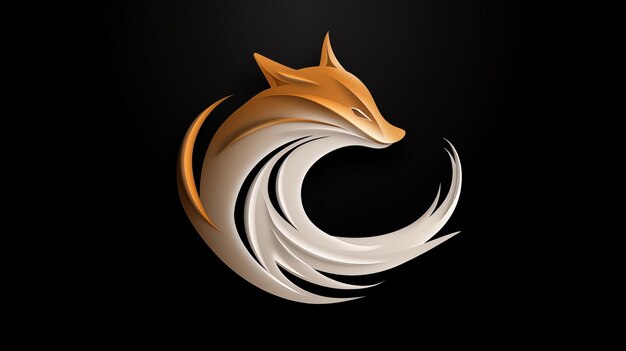 Photo creative and modern stylized fox logo design with elegant curves