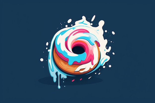 Photo a creative modern take on a donut logo with abstract shapes