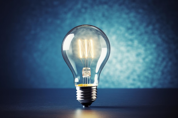 Creative new idea creative light bulb on blue background