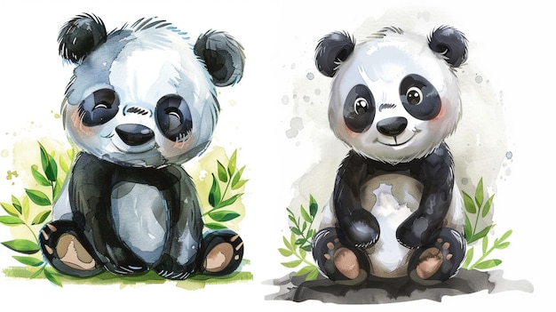 Creative panda character illustration in cartoon style