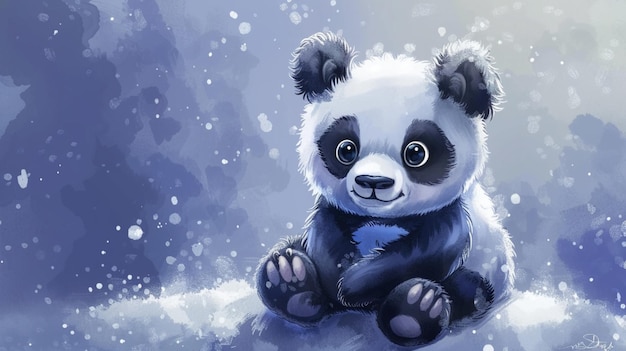 Creative panda character illustration in cartoon style