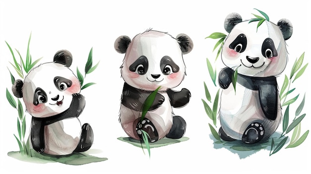 Creative panda character illustration in cartoon style