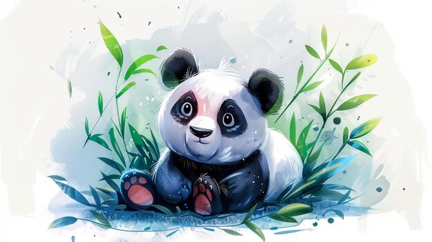 Creative panda character illustration in cartoon style