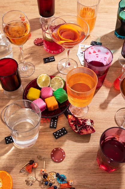 Creative party still life assortment