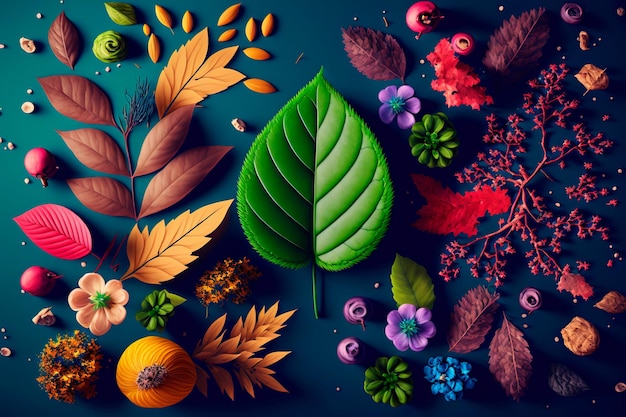 Creative seasonal natural background seasons for banner poster Generative AI